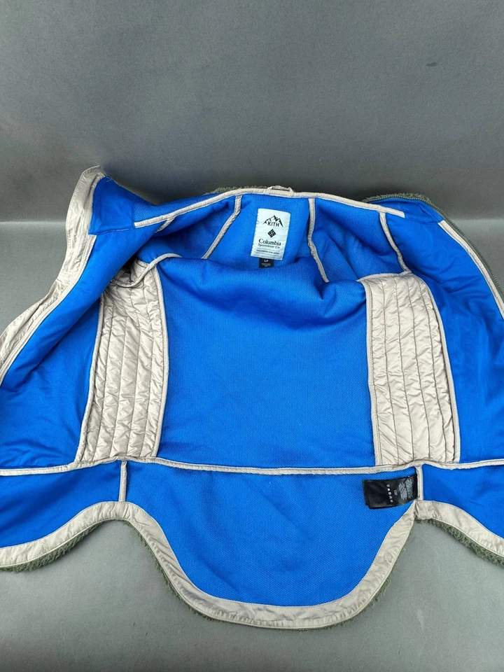 Kith x Columbia Mens Sportswear High-Pile Zip Stone Green Hoodie Jacket Size S - Image 3 of 4