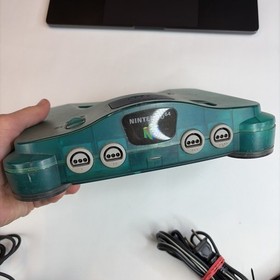 Nintendo 64 N64 Funtastic Ice Blue Console W/ Matching OEM Controller