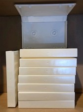Lot of 9 White VHS Tape Storage Cases Empty Clamshell Full Sleeve with Hubs