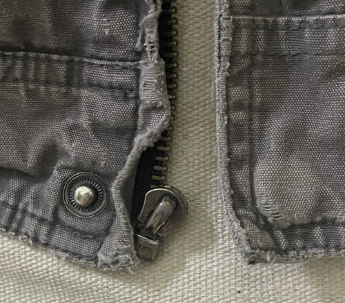 HARLEY DAVIDSON Faded Gray DENIM JACKET M Thrashed DISTRESSED Black Eagle MEDIUM - Picture 23 of 23