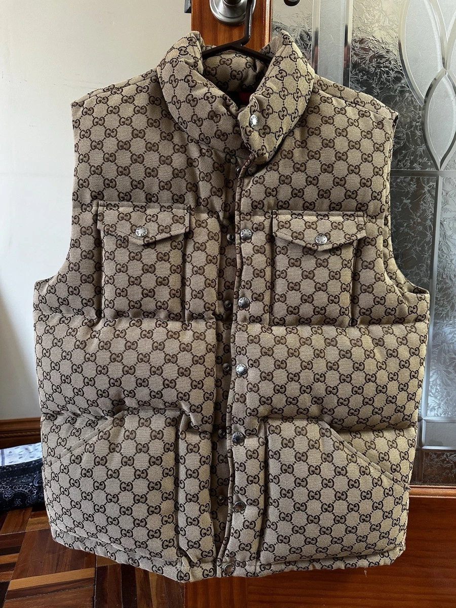 入手困難✨ GUCCI グッチ TOMFORD ダウンベスト GG柄 ベージュ系 Gucci x The North Face GG Monogram Down Vest Jacket Beige Brown