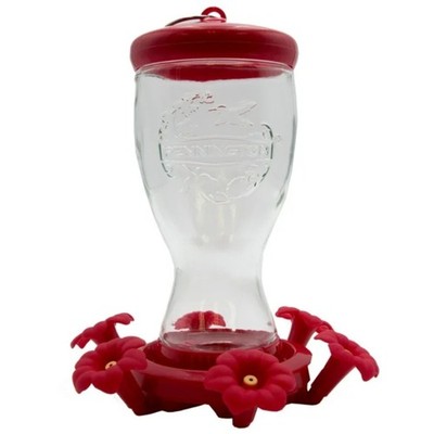 Pennington Sipper Glass Bottle Red Hummingbird Feeder, 28 oz Nectar Capacity