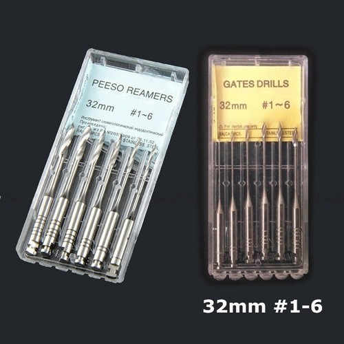 Dental Peeso Reamers/Gates Drills Endodontic Root Canal Engine Use 28/32mm #1-6 - Foto 3 di 25