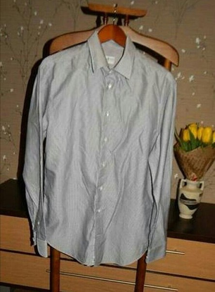 Men Armani Collezioni Shirt Grey 38 / M / 46 #545F