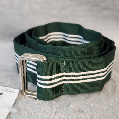 Brooks Brothers Striped Ribbon D-Ring Belt Size M 46”x 1.5  display picture 2