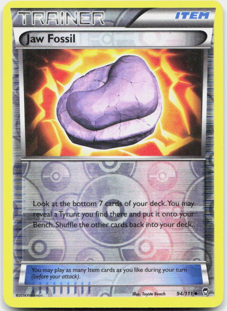 Jaw Fossil 94/111 Uncommon Furious Fists Pokemon Reverse Holo HP