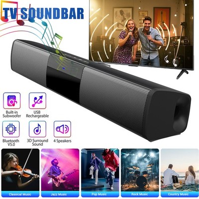 Surround Sound Bar 4 Speaker System Wireless Subwoofer TV Home Theater W/Remote
