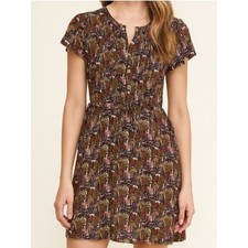 Ann Taylor LOFT Eclectic Tropical Animal Print Casual Mini Dress XL