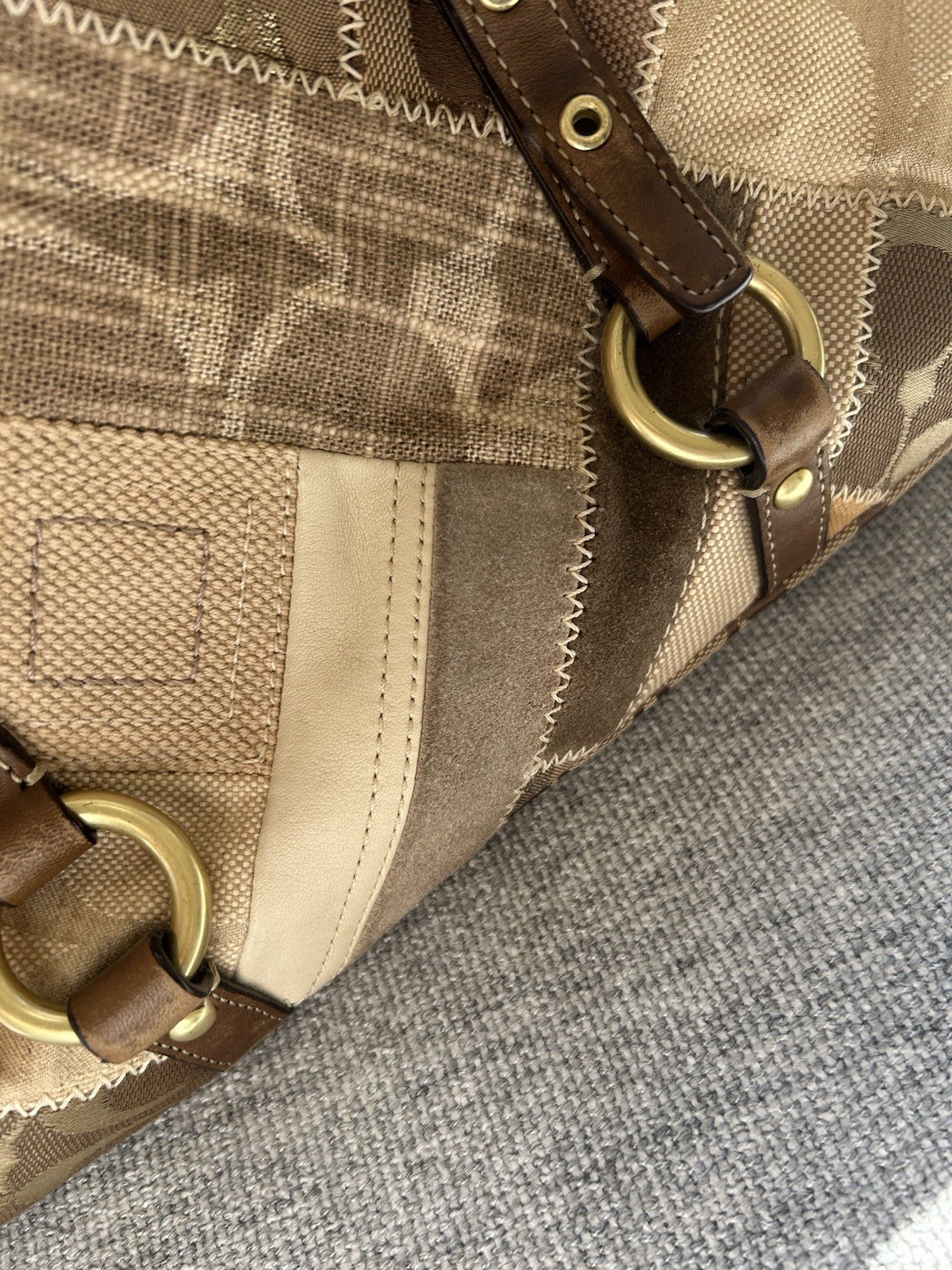 coach brown patchwork purse - image 8