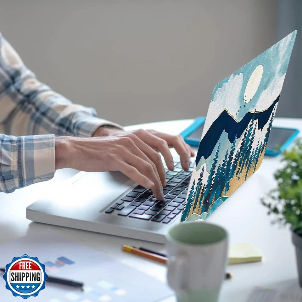 Newplenty Laptop Skin Sticker 13-15.6in Universal Vinyl Decal Mountain Moon - Image 3 of 4