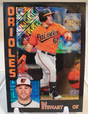 2019 Topps SP 1984 Design Black #/199 Mojo Refractor DJ STEWART Rookie Card SP