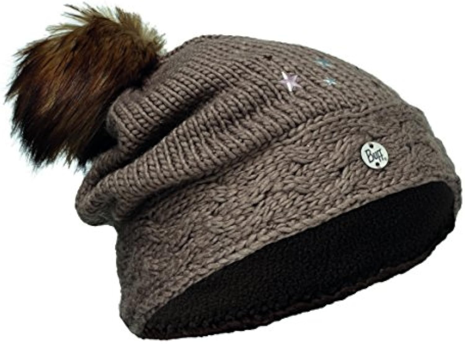 Gorro de punto Buff para niños tejido y sombrero polar, marrón oscuro, 55 cm