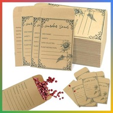 100pk Kraft Seed Envelopes Small Packets Self Seal 4.72x3.15in Planting Storage