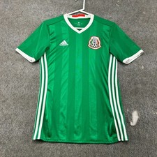 Mexico National Team Jersey Mens Small Green Soccer Climacool Striped Adidas
