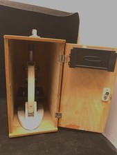 Vintage Lab Microscope 40x 100x Student Scientific With Wooden Case UK