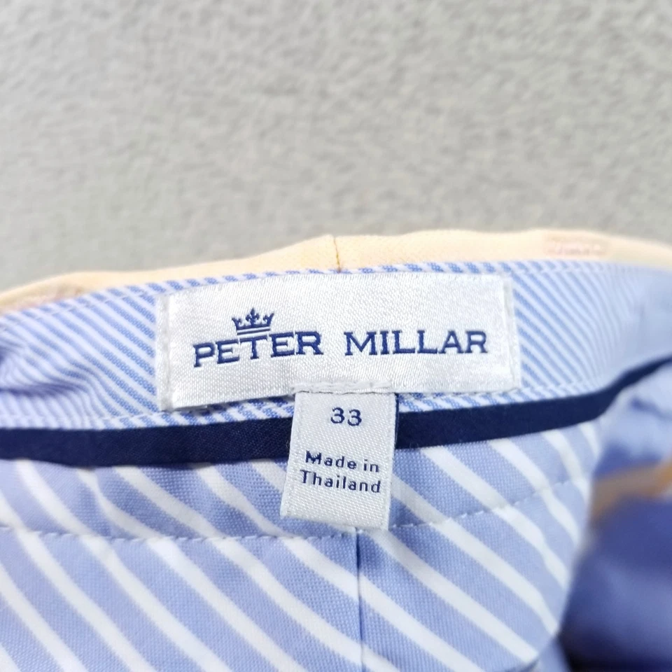 Peter Millar 短裤男式 33 橙色 Chino 9 英寸 Wrightsville Performance 弹力 — 第 3/4 张图片