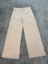 American Eagle Super High Rise Baggy Wide Leg Women's Size 8 Brown Distressed