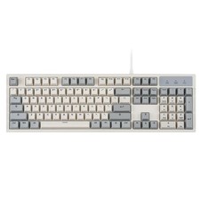 PERIBOARD108M FullSize Gray White Wired Mechanical Keyboard Brown Switch