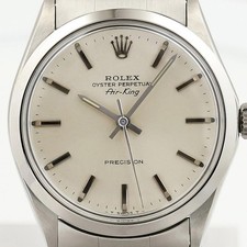 ROLEX OYSTER PERPETUAL AIR-KING 5500 SILVER DIAL STEEL WATCH $1 NR 10/9