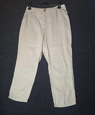 Very cream linen blend cropped ankle trousers size 12