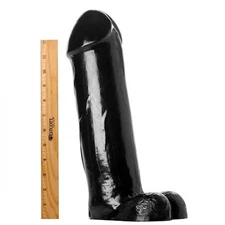 Master Cock The Titan XXL 14.5" Large Black PVC Dildo - Extra Wide 4" Diameter