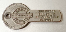 VTG Key-Shaped Charge Coin: HERTZ DRIV-UR-SELF SYSTEM STATIONS; Pat Appl'd For