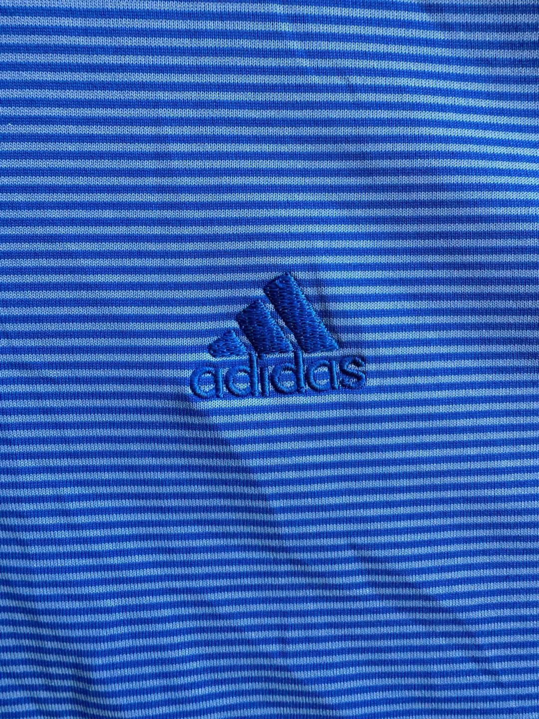 Adidas Golf Men's 2XL Climalite Blue Striped Short Sleeve Polo Shirt image 5