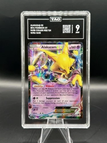 TAG 9 Alakazam EX Ultra Rare 25/124 Pokemon Fates Collide Holo 2016 ENGLISH