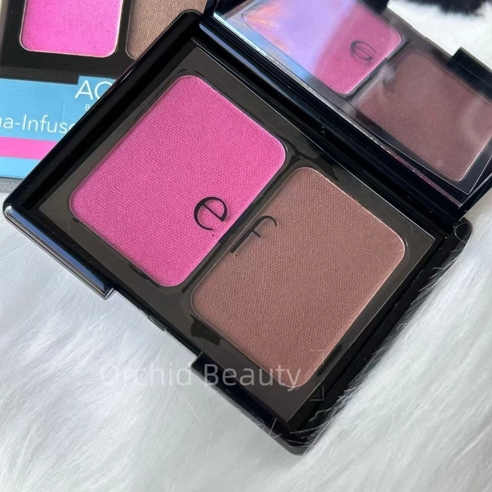 Nuevo rubor y bronceador con infusión de agua elfo en caja ~ violeta bronceado ~ tamaño completo 8,5 g ~ raro Foto 3 de 4