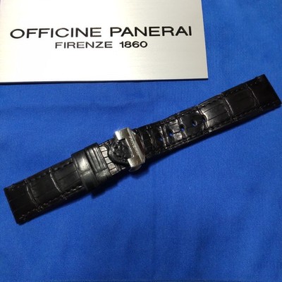 Original PANERAI D-Buckle schwarzes Lederband 20/22 mm Band + gratis Pfeifen ...