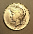 1921 $1 Peace Silver Dollar - Key Date