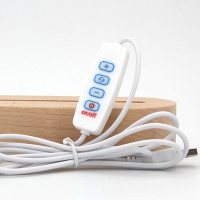 3D LED Lampensockel Holz, oval, 3 Weißtöne, dimmbar, CE/WEEE