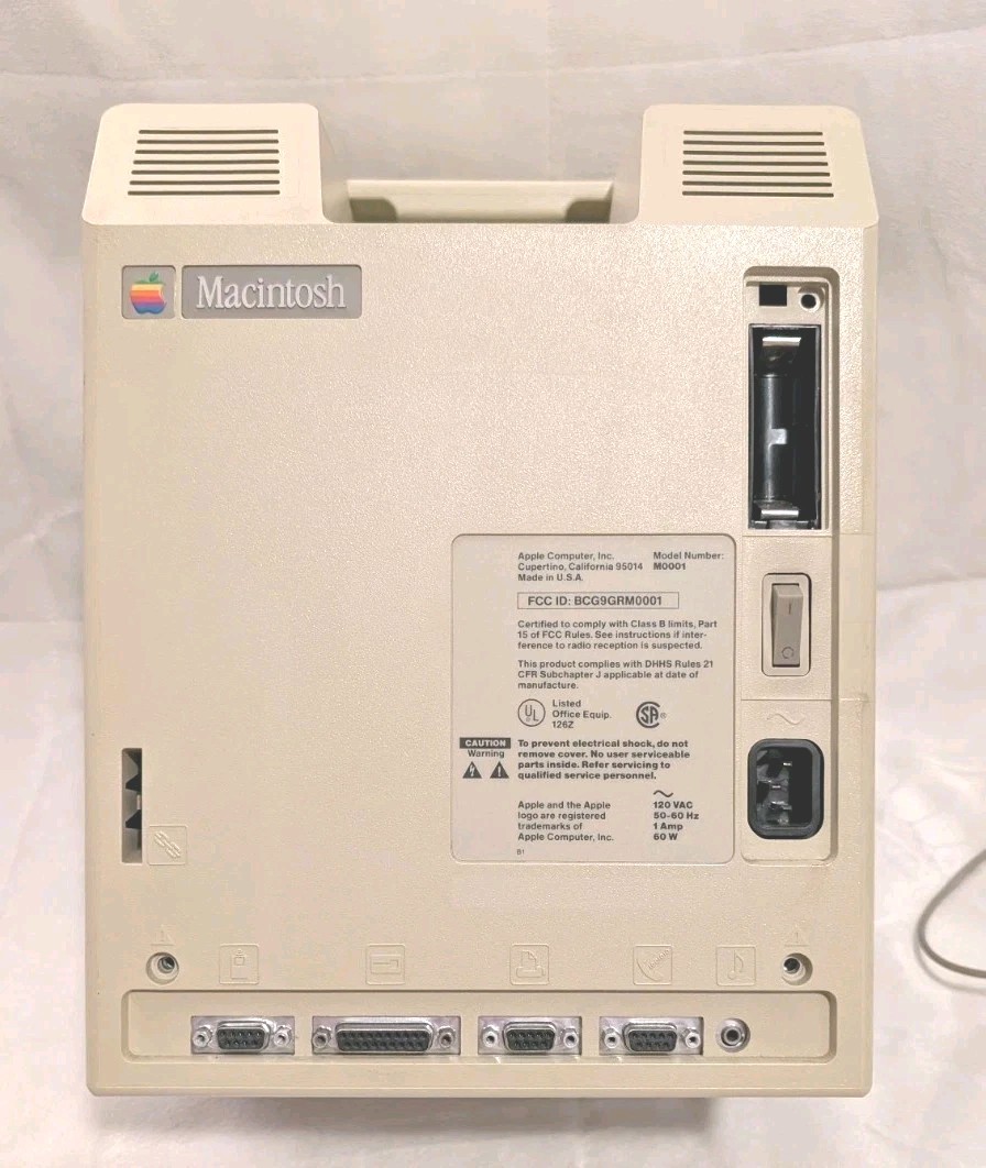 1984 APPLE MACINTOSH 128K Original Model M0001 With Keyboard and
