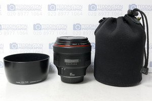 Canon EF 85mm f/1.2L USM + Canon ES-79 II Hood + Lens Coat Neoprene Soft Pouch