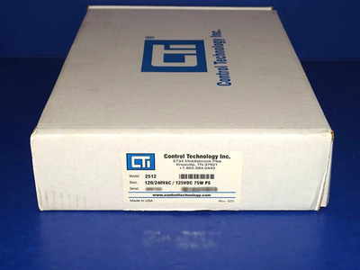 NEW IN ORIGINAL BOX 2512 120/240VAC / 125VDC 75W PS CTI Control Technology Inc.