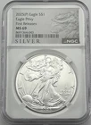 2025 (P) $1 American Silver Eagle w/ Eagle Privy Mark First Releases NGC MS69