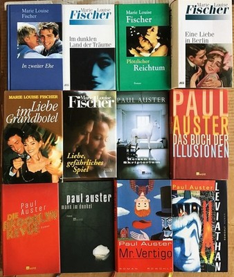 12 Bücher Marie Louise Fischer u. Paul Auster Romane Erzählungen, Buchpaket Pake