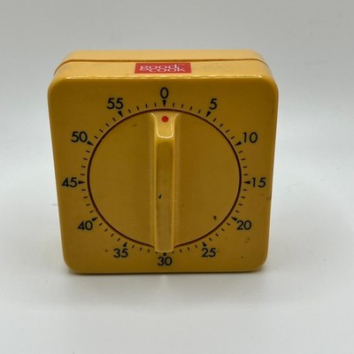 Square 60 Minute Mechanical Kitchen Timer Magnetic Yellow Good Cook