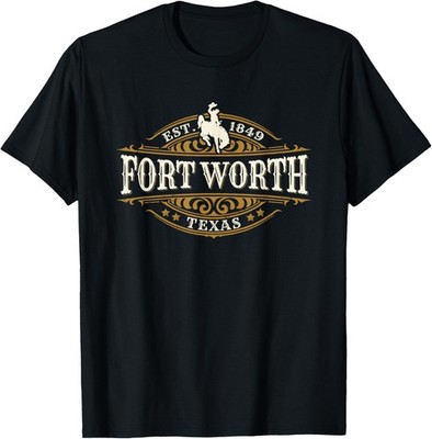 Fort Worth Texas Western Style Rodeo Cowboy Novelty Souvenir T-Shirt