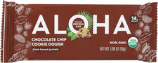 Organic Chocolate Chip Cookie Dough Protein Bars, 14G Plant-Based Protein, USDA