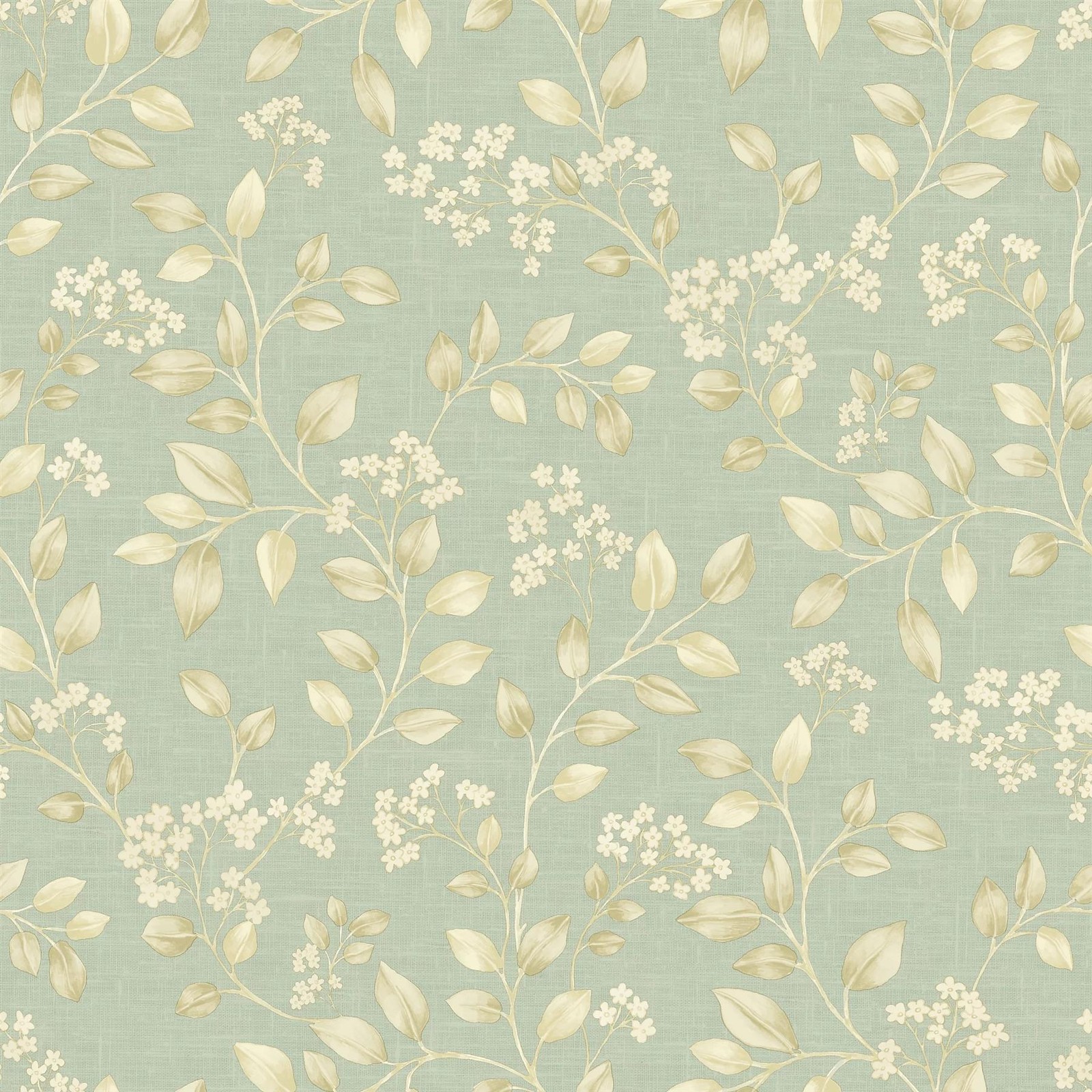 ** SAMPLE Grandeco Blossom Trail Sage Green Wallpaper (53x53) - Image 2