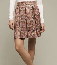 Maeve Anthropologie Women s Rosia Mini Skirt Medium Floral Metallic Jacquard
