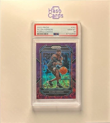 2022 PANINI PRIZM /20 ALLEN IVERSON PURPLE CHOICE PSA 10 - Bild 1 von 4