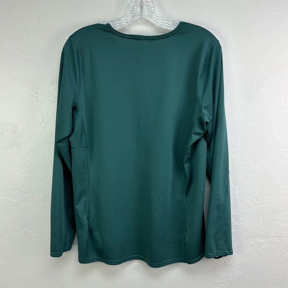 Camisa Patagonia Mujer Grande Verde Capilene Peso Medio Capa Base Manga Larga Crew Foto 2 de 4