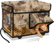 Sturdy Outdoor Heated Cat House for Winter, Insulated Heated Cat House for outsi