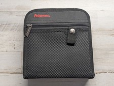 Fellowes 32-Disk Capacity CD DVD Blu-ray Storage Wallet Case Black Zippered