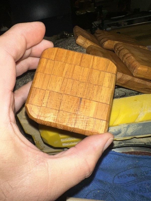 Handmade End-Grain Wood Coasters – Set of 4 | Rustic Butcher Block Style
