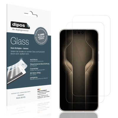 2x Schutzfolie für Huawei Mate 80 RS - Anti-Shock 9H Folie dipos Glass