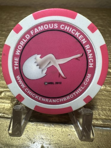 Vintage World Famous Chicken Ranch Pink  Clay Chip RARE Legal Brothel Token NV
