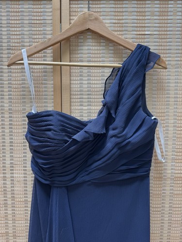 David’s Bridal Marine Blue Bridesmaids Dress Size 8 Prom Dress Long Formal - Picture 3 of 6